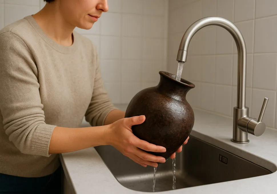 Vous pouvez utiliser de l'eau du robinet pour nettoyer vos contenants et les racines.