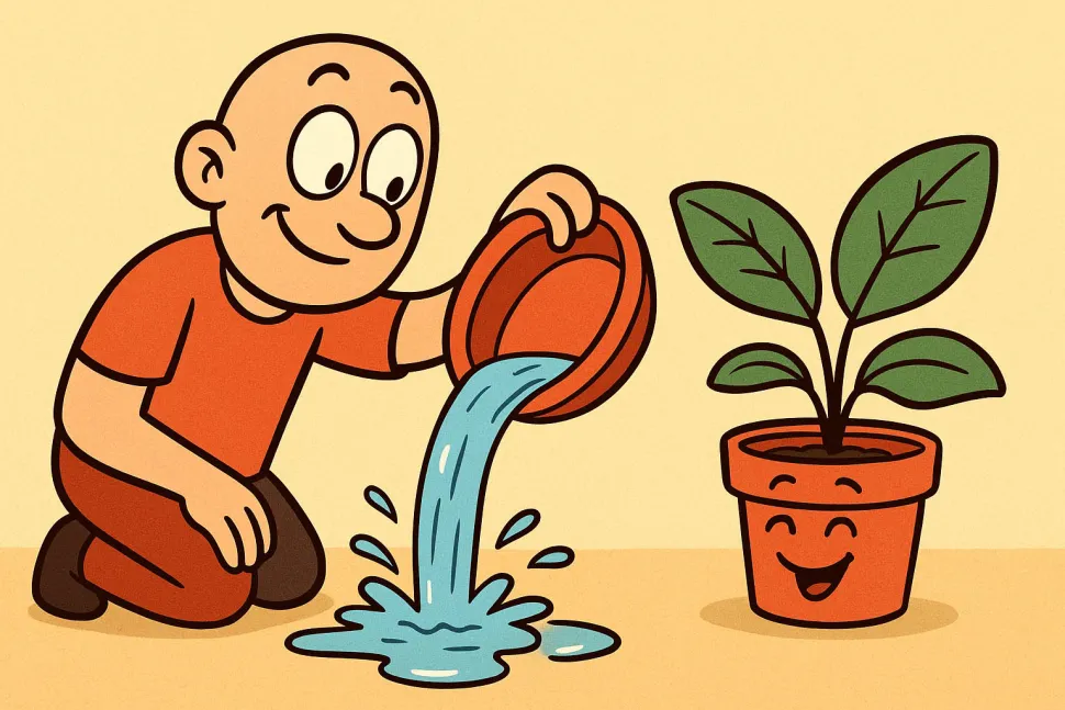 Tendemos a vaciar el exceso de agua por el fregadero.