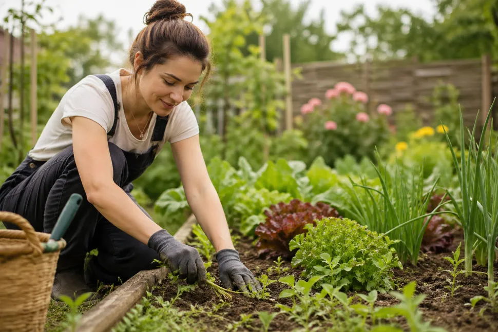 Regular weeding prevents weeds from taking hold.