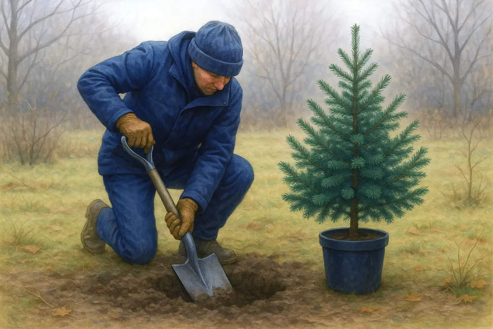 You can plant your tree at any time if the ground is not frozen.