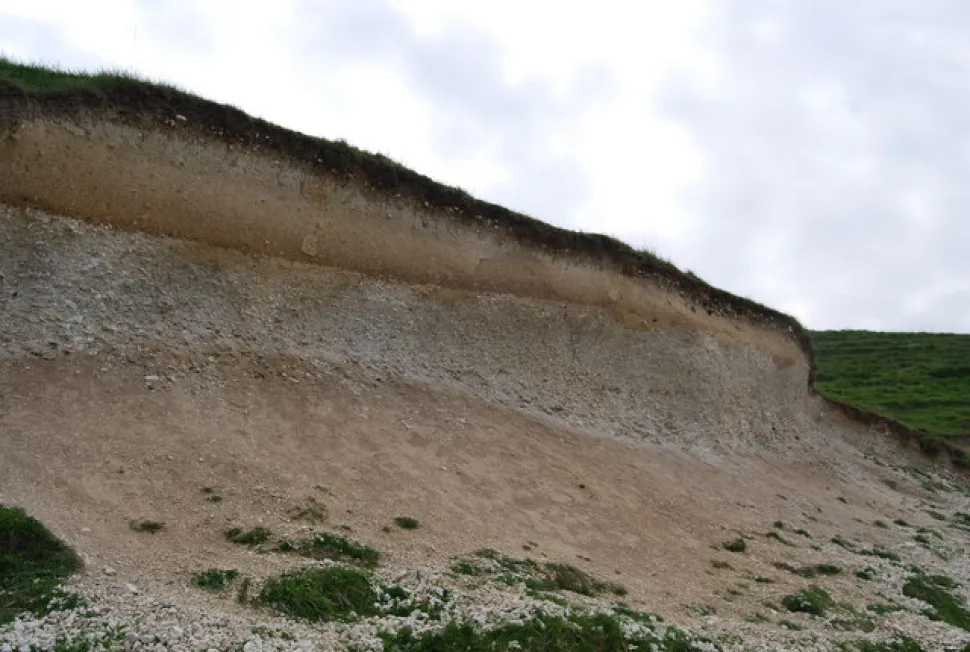 Il terreno calcareo è di colore chiaro - Foto di Nigel Chadwick