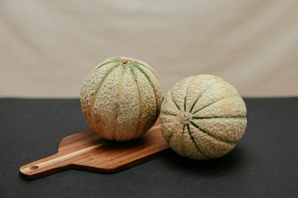 Ripe cantaloupe melons