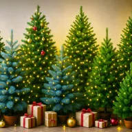 Natural Christmas trees illustration