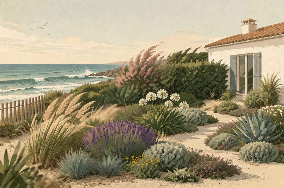 Illustration Garten am Meer