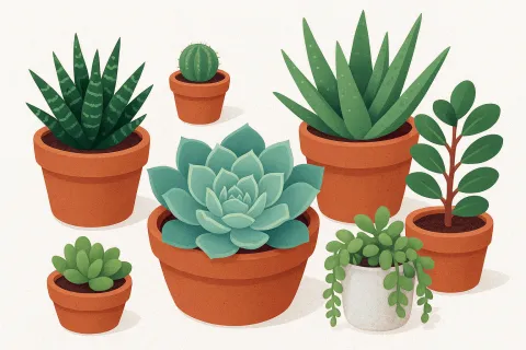Illustration plantes succulentes