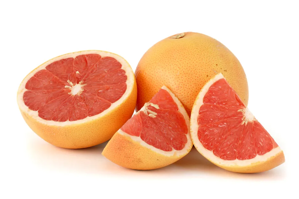 Citrusvruchten roze vruchtvlees gele schil Pomelo