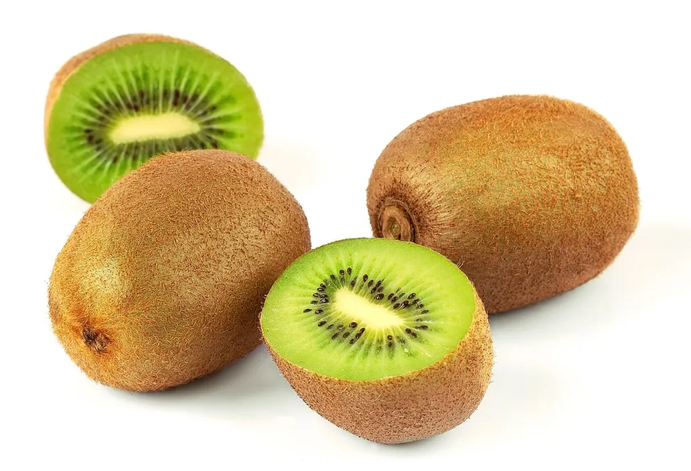 Green kiwi fruit (Actinidia chinensis)