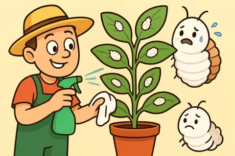 Illustration, wie man Schildläuse loswird