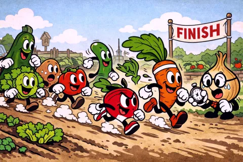 Orto produttivo ravanelli pomodori zucchine
